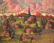 konrad magi Landscape with rocks oil on canvas